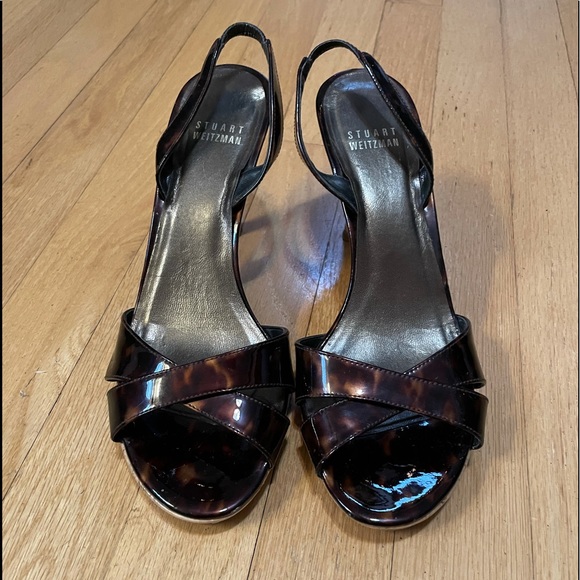 STUART WEITZMAN Patent Peeptoe Slingbacks - Picture 2 of 16